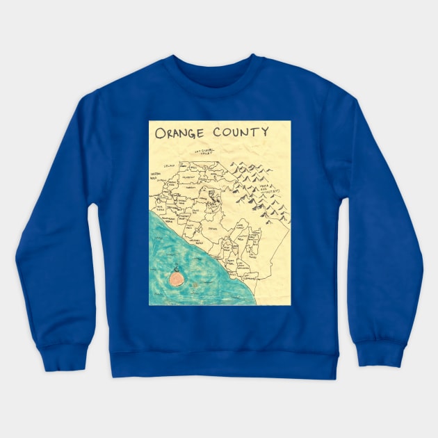 Orange County Crewneck Sweatshirt by PendersleighAndSonsCartography